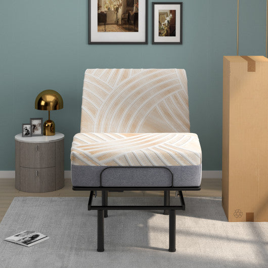 Bed Mattress Memory Foam Twin Size with Jacquard Cover for Adjustable Bed Base-10 inches