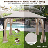 10 x 12 Feet Gazebo Replacement Top with Air Vent and Drainage Holes-Beige