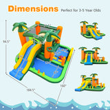 Big Inflatable Bounce House with Slide and Ball Pits for Indoor and Outdoor with 735W Blower