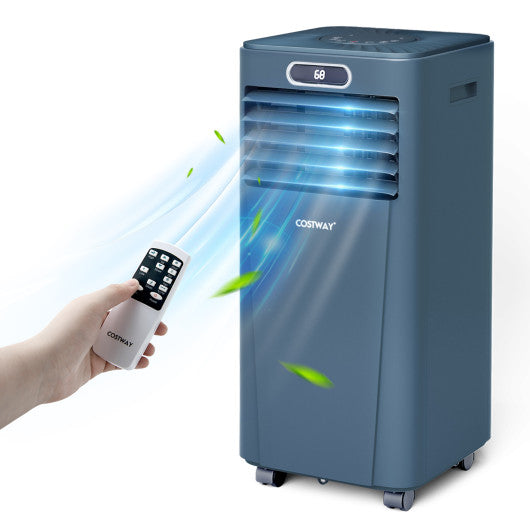10000 BTU 4-in-1 Portable Air Conditioner with Dehumidifier and Fan Mode-Dark Blue