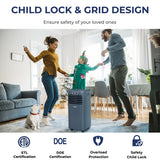 10000 BTU 4-in-1 Portable Air Conditioner with Dehumidifier and Fan Mode-Dark Blue