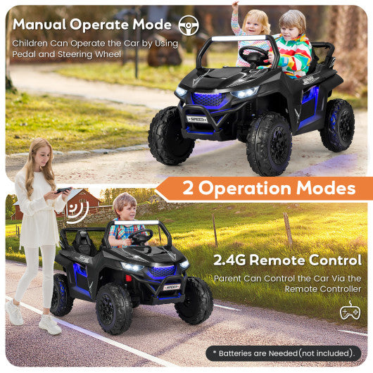 12V 2-Seater Kids Ride on UTV with Slow Start Function Music-Black