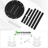 18 Inch Round Weather-Resistant Adirondack Side Table-Black