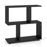 24 Inch 3-Tier Geometric Bookshelf with Thick Foot Pads-Black