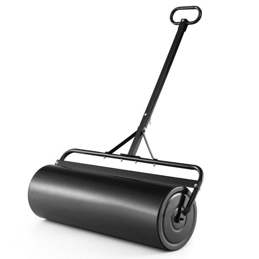 Metal Lawn Roller with Detachable Gripping Handle-Black