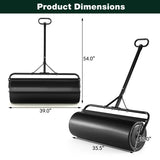 Metal Lawn Roller with Detachable Gripping Handle-Black