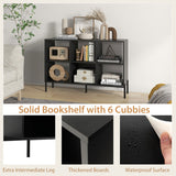 Open-Back Bookshelf with Drawer for Study-Black