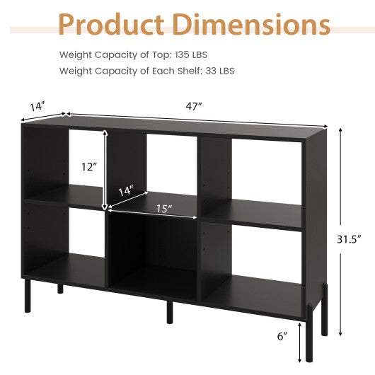 Open-Back Bookshelf with Drawer for Study-Black