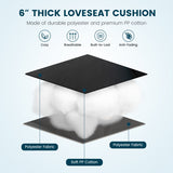 Indoor Outdoor Tufted Bench Cushion with Soft PP Cotton-Black