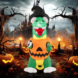 Blow up Inflatable Pumpkin Dinosaur Yard Decoration with Built-in LED Lights
