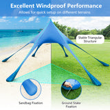 20 x 20 Feet Beach Canopy Tent with UPF50+ Sun Protection and Shovel-Blue