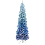 6 Feet Blue Gradient Snow Flocked Artificial Christmas Tree-Blue
