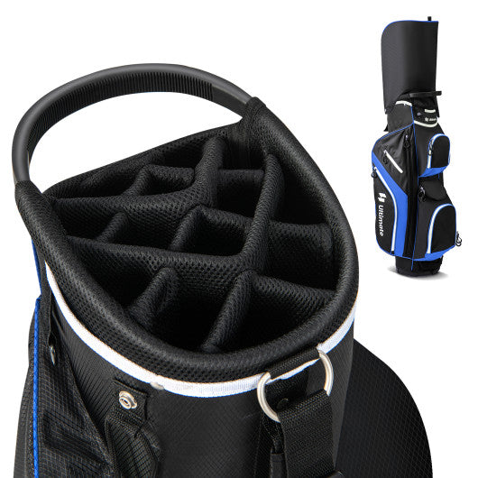 Golf Cart Bag with 14 Way Top Dividers-Blue