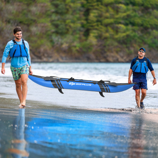 Inflatable 2-person Kayak Set with Aluminium Oars and Repair Kit-Blue