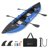 Inflatable 2-person Kayak Set with Aluminium Oars and Repair Kit-Blue
