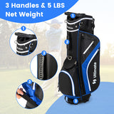 Lightweight Golf Stand Bag with 14 Way Top Dividers and 6 Pockets-Blue