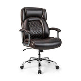Height Adjustable Big and Tall Office Chair Computer Desk Chair with Metal Base-Brown