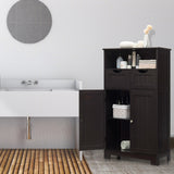 Bathroom Wooden Side Cabinet  with 2 Drawers and 2 Doors-Espresso