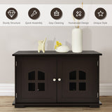 Large Wooden Cat Litter Box Enclosure Hidden Cat Washroom with Divider Coffee