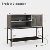Buffet Sideboard Coffee Bar Cabinet with Power Outlets and USB Ports-Gray