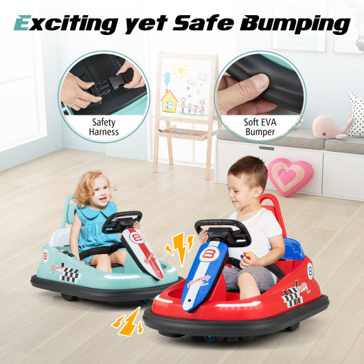 6V kids Ride-on Bumper Car with 360° Spinning and Dual Motors-Green