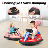 6V kids Ride-on Bumper Car with 360° Spinning and Dual Motors-Pink