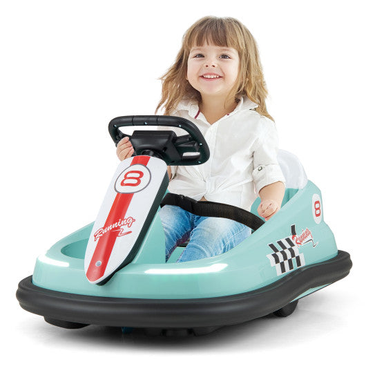 6V kids Ride-on Bumper Car with 360° Spinning and Dual Motors-Green