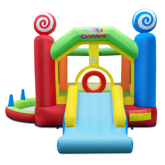 Candy Land Theme Kids Inflatable Bounce House with 735W Air Blower