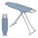 57" x 16.5" Carbon Steel Ironing Table with Iron Rest and 7-Level Height-Blue