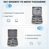 16 Inch Under-seat Carry On Luggage with Spinner Wheels and Laptop Compartment-Sliver