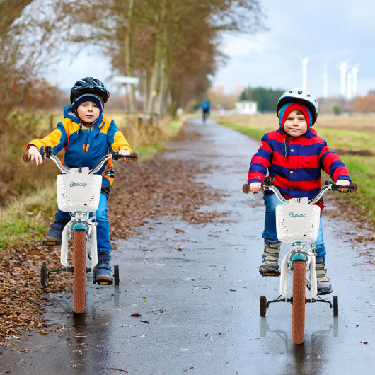 Children Bicycle with Front Handbrake and Rear Coaster Brake-Turquoise