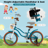 Children Bicycle with Front Handbrake and Rear Coaster Brake-Turquoise