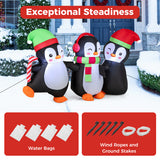 Christmas Inflatable Penguins Family with Built-in LED Lights