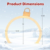 10.5 Feet Christmas Pre-Lit Arch with Gold Ornament Cap and 300 Warm White LED Lights