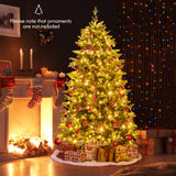 6 Feet Artificial Xmas Tree Hinged with 11 Lighting Modes and Remote Control-6 ft