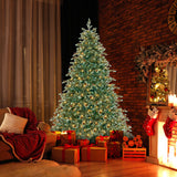 6/7/8 Feet Christmas Tree with Warm White LED Lights and Pine Cones-7 ft