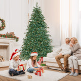 6/7/8 Feet Christmas Tree with Warm White LED Lights and Pine Cones-7 ft