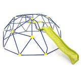 13.3 FT Climbing Dome Geometric Dome Climber with Extended Wavy Slide and 2 Rest Platforms-Multicolor