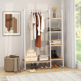 Clothes Rack Free Standing Storage Tower with Hanging Bar-Natural