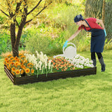 Large Outdoor Metal Planter Box for Vegetable Fruit Herb Flower-Coffee