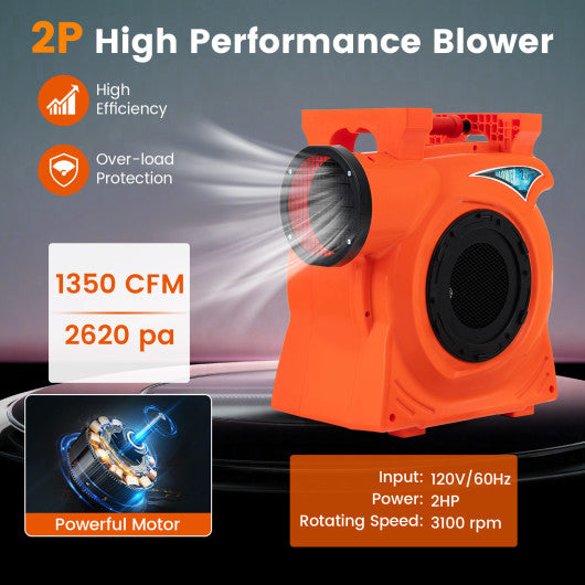 1500W 2 HP Commercial Air Blower for Giant Outdoor Inflatable Bounce House