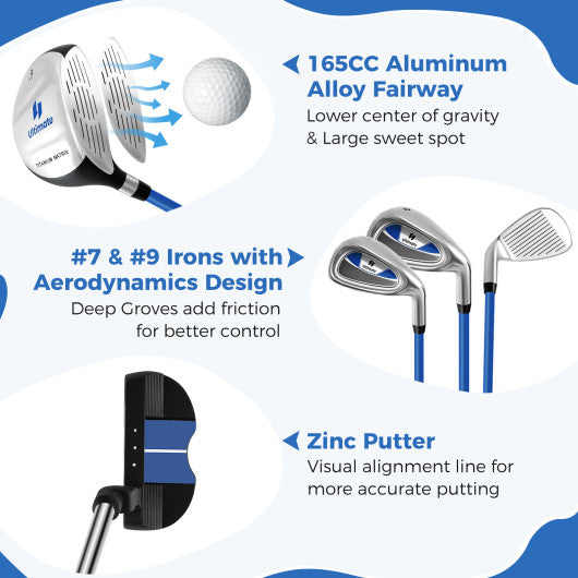 Complete Golf Club Set for Children Age 11-13-Blue