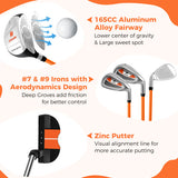Complete Golf Club Set for Children Age 11-13-Orange