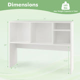 Computer Desktop Bookcase with 4 Cubbies and Open Back Compartment-White