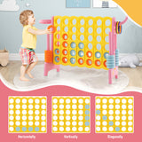 4-in-a-Row Connect Game with Basketball Hoop and Toss Ring-Pink