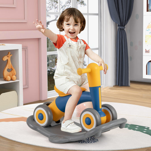 3 in 1 Rocking Horse with Detachable Balance Board and Seat-Navy