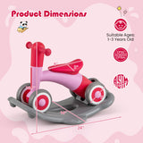 3 in 1 Rocking Horse with Detachable Balance Board and Seat-Pink