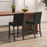 Counter Height Bar Stools Set of 2 with Back and Footrest-Gray