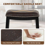 26 Inch Counter Height Bar Stool Set of 2 with Upholstered Seat-Brown