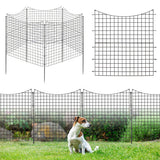 Decorative Garden Fence with 5 Panels and 5 Stakes-Black